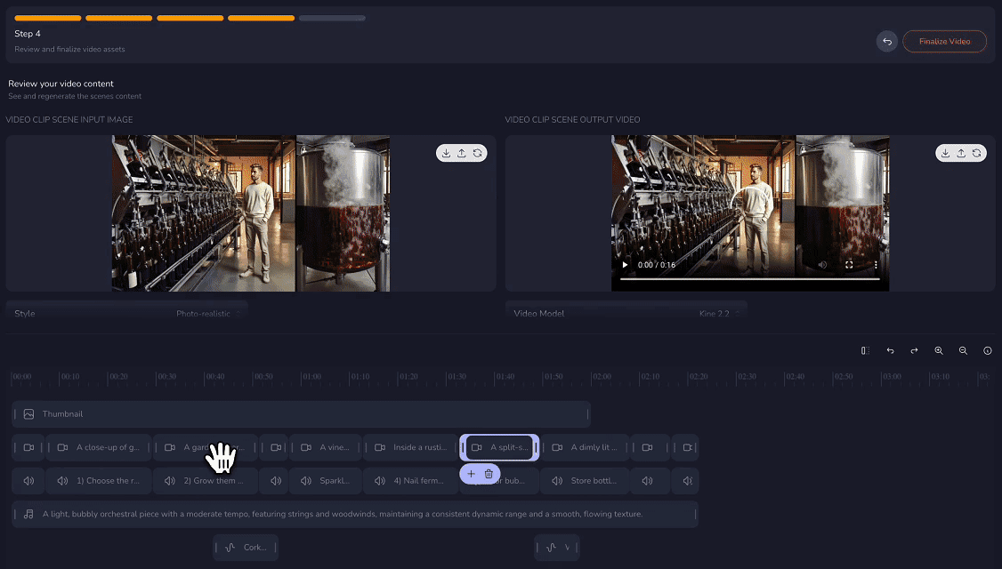 Step 4 timeline editing
