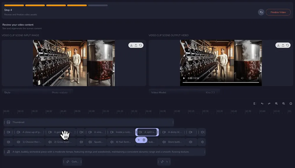 Step 4: Review and edit all assets in the timeline