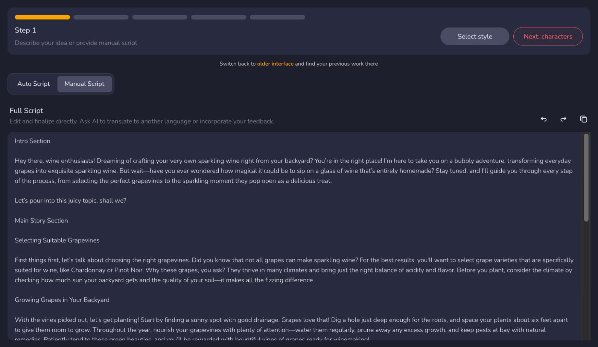 Manual Script option