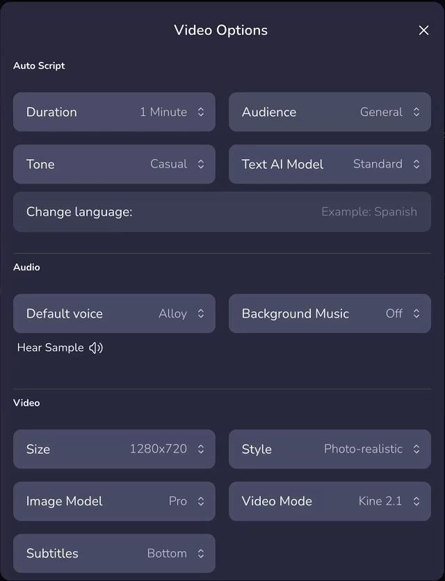 Default Voice selection